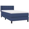 vidaXL Boxspringbett mit Matratze Blau 80x200 cm Stoff
