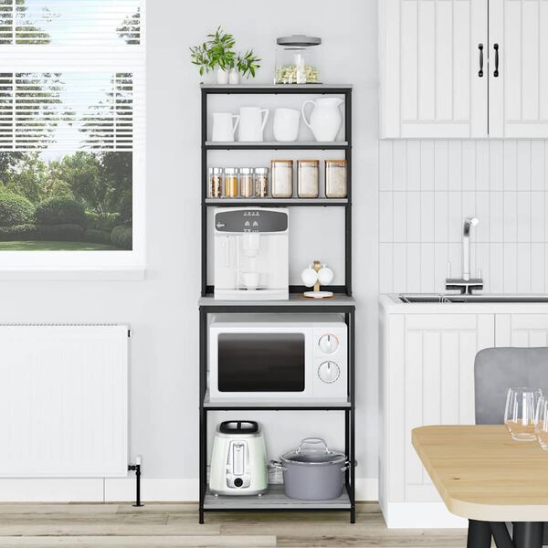 vidaXL K&uuml;chenregal Graues Sonoma 60 x 40 x 168 cm Holzwerkstoff