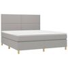 vidaXL Boxspringbett mit Matratze Hellgrau 180x200 cm Stoff