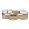 vidaXL Sofa Set 6 stk. 4-Sitzanzahl Beige und Cremewei&szlig;
