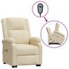 vidaXL Massagesessel mit Aufstehhilfe Creme Stoff