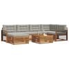 vidaXL Outdoor-Sofagarnitur mit Kissen 7 pcs Nat&uuml;rlich und Hellgrau