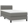 vidaXL Boxspringbett mit Matratze Dunkelgrau 90x200 cm Stoff