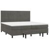 vidaXL Boxspringbett mit Matratze Dunkelgrau 200x200 cm Samt