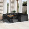 vidaXL Garten-Sofa-Set mit Kissen mit Speicher 12 pcs Schwarz