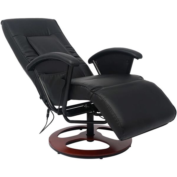 vidaXL Shiatsu-Massagesessel Schwarz Kunstleder