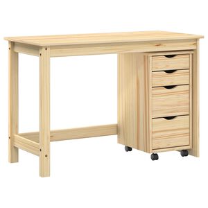 vidaXL Desk und Rolling Cabinet Set MOSS 2 stk. Braun