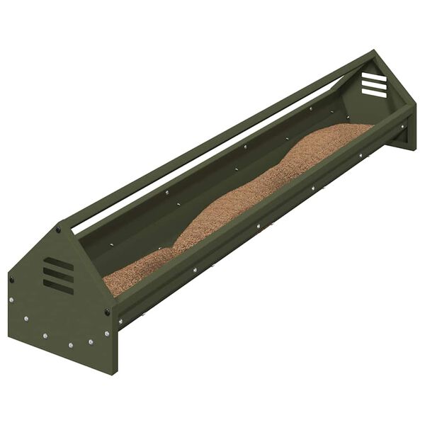 vidaXL H&uuml;hnerf&uuml;tterungsrinne Olive Gr&uuml;n 108 x 20,5 x 20 cm
