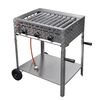 vidaXL Gastro-Gasgrill 3 Flammen Edelstahl mit St&auml;nder Silbern
