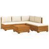 vidaXL Outdoor-Sofagarnitur mit Kissen 6 St&uuml;ck Braun Massivholz Akazie