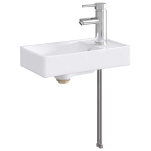 vidaXL Waschbecken mit Wasserhahn und Abfluss Chrom