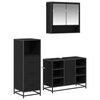 vidaXL Badezimmerm&ouml;bel-Set 3 pcs Schwarz Eichen-Optik Holzwerkstoff