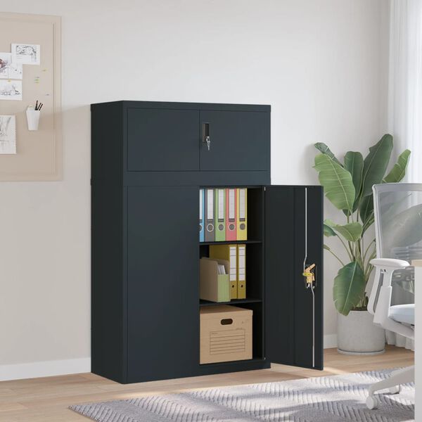 vidaXL Aktenschrank Anthrazit 90x40x145 cm Stahl