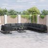 vidaXL Gartensofa-set mit Kissen 12 pcs Schwarz Aluminium
