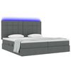 vidaXL Bett mit Stauraum und LED Dunkelgrau 200 x 200 cm Polyester