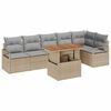 vidaXL Garten-Sofa-Set mit Speicher 7 pcs Beige Poly Rattan