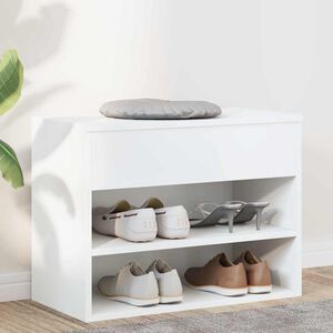 vidaXL Schuhbank Wei&szlig; 60x30x45 cm Holzwerkstoff
