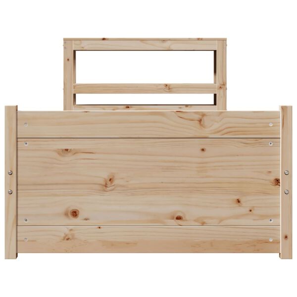 vidaXL Bettgestell mit Kopfteil ohne Matratze 75x190 cm