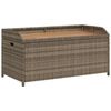 vidaXL Bank mit Stauraum Grau 100x50x52 cm Poly Rattan Akazienholz