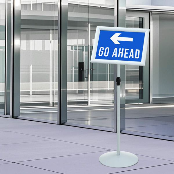 vidaXL Podest-Posterst&auml;nder Silber 33 x 33 x 126 cm PVC und Stahl