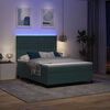 vidaXL LED Boxspringbett mit Matratze Dunkelgr&uuml;n 140 x 190 cm Samt