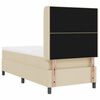 vidaXL Boxspringbett mit Matratze Creme 200 x 100 cm Stoff