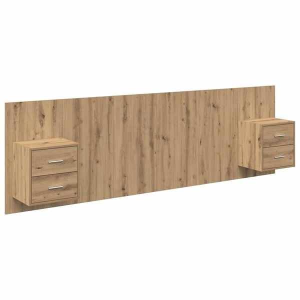 vidaXL Kopfteil mit Schrank 3 pcs Artisan-Eiche Holzwerkstoff