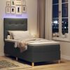 vidaXL LED Boxspringbett mit Matratze Dunkelgrau 100 x 200 cm Stoff