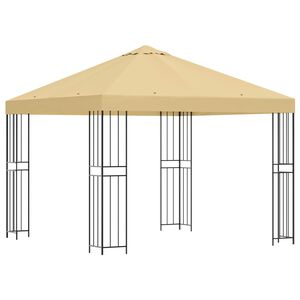 vidaXL Pavillon 3 x 3 m Creme Polyester und Stahl 190 gsm