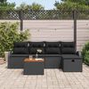 vidaXL Gartensofa-set mit Kissen 6 pcs Schwarz Poly Rattan