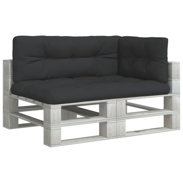 vidaXL Palettenkissen 3-tlg. Schwarz Stoff