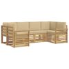 vidaXL Outdoor-Sofagarnitur 6 Stk. Wei&szlig; und Beige Polyester