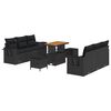 vidaXL Gartensofa-set Schwarz Poly-Rattan