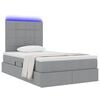 vidaXL Bett mit Stauraum und LED Hellgrau 120 x 190 cm Polyester