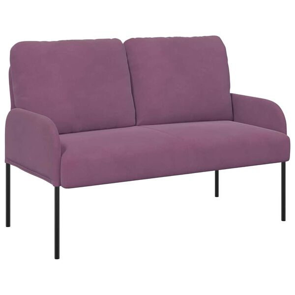 vidaXL Sofas mit Kissen 110cm Lila Sperrholz
