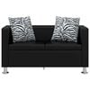 vidaXL Sofa-Set Kunstleder 3-Sitzer und 2-Sitzer Schwarz