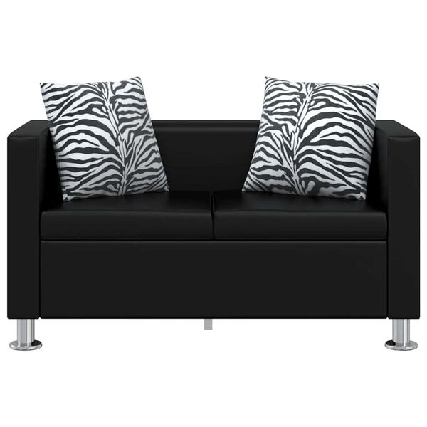 vidaXL Sofa-Set Kunstleder 3-Sitzer und 2-Sitzer Schwarz