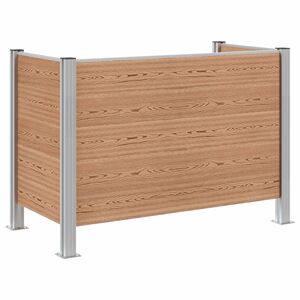 vidaXL M&uuml;lltonnenzaun Braun 161 x 85 x 115 cm Aluminium und WPC