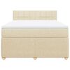 vidaXL Boxspringbett mit Matratze Creme 140x190 cm Stoff