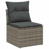 vidaXL Sofa Set mit Kissen 3 pcs Grau Poly-Rattan