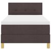 vidaXL LED Boxspringbett mit Matratze Dunkelbraun 90 x 200 cm Stoff