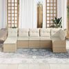 vidaXL Gartensofa-set 7 pcs Beige Poly-Rattan