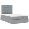 vidaXL Ottoman-Bett mit Matratze & LEDs Hellgrau 120x200 cm Stoff