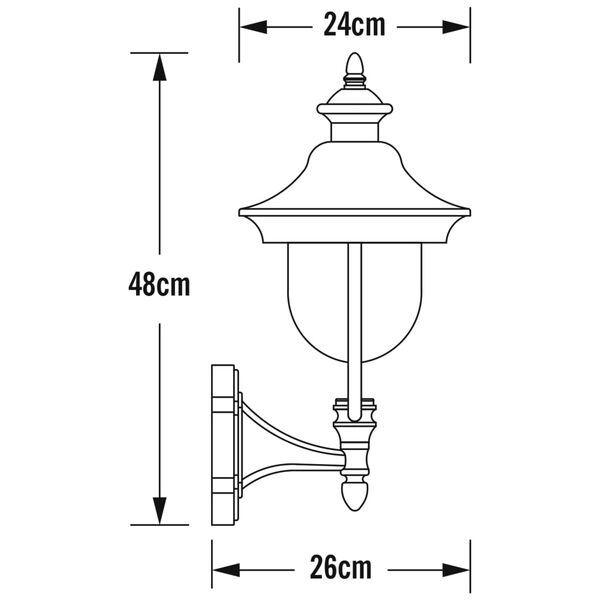 KONSTSMIDE Wandleuchte Parma Oben Geb&uuml;rsteter Edelstahl