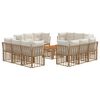 vidaXL Gartensofa-set 13 stk. Nat&uuml;rlich und Cremwei&szlig; Poly-Rattan