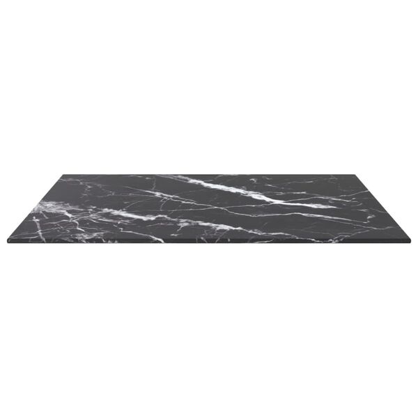 vidaXL Tischplatte Schwarz 60x60 cm 6 mm Hartglas in Marmoroptik