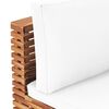 vidaXL Garten-Mittelsofa mit Cremewei&szlig;er Auflage Massivholz Teak