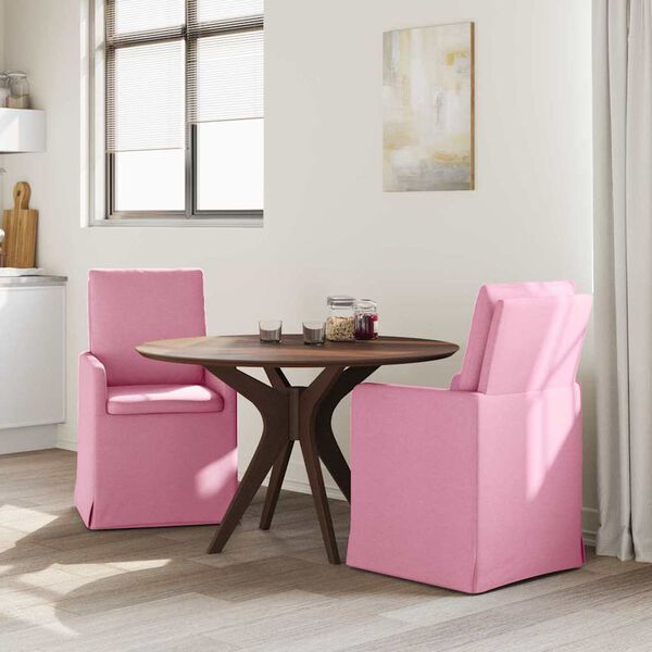 vidaXL Esszimmerst&uuml;hle 2 pcs Rosa 57 x 67 x 98 cm Stoff