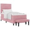vidaXL Boxspringbett mit Matratze mit Kopfteil Rosa 90 x 190 cm Samt