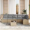 vidaXL Gartensofa-set mit Kissen 7 pcs Beige und hellgrau Poly-Rattan